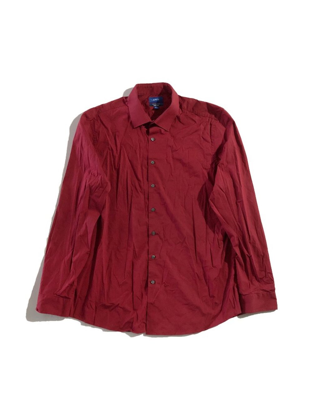 Apt. 9 Button Down Collared Shirt Mens XL Red Premium Flex Slim Fit Long Sleeve